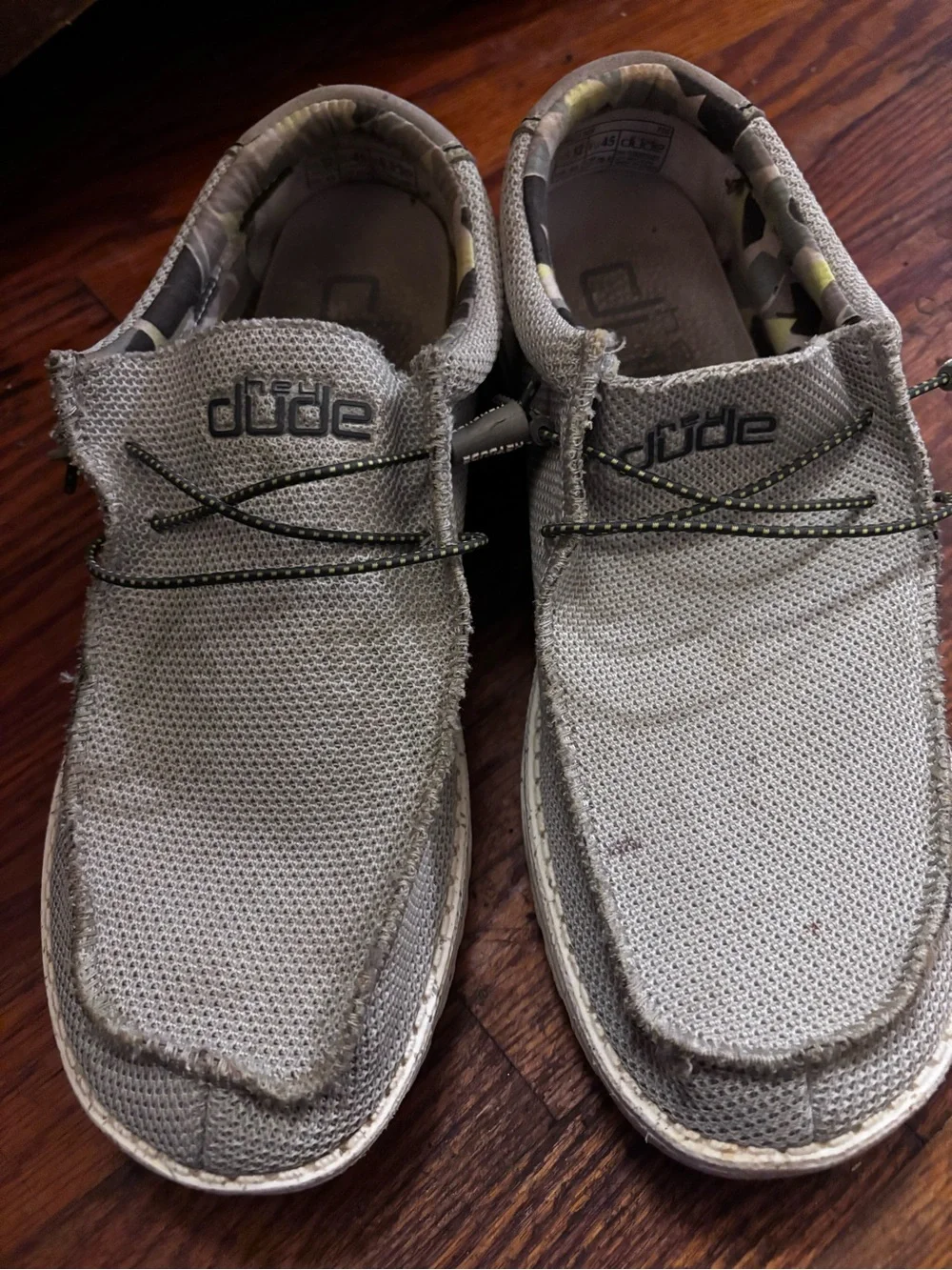 Hey Dude Slip-On Loafers in Light Gray Knit